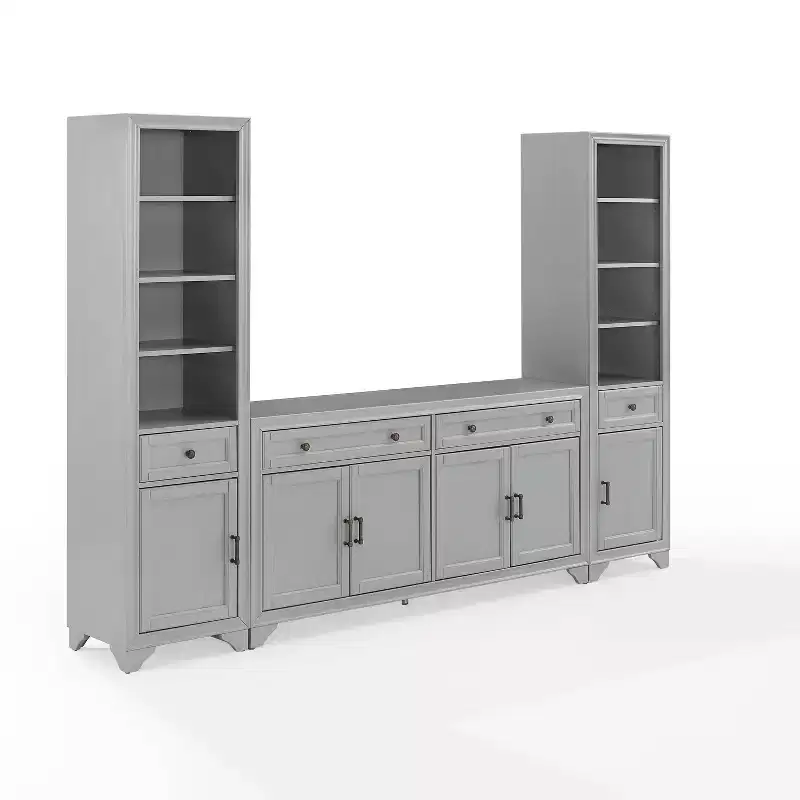 3pc Tara Entertainment Set with Open Shelving - Crosley