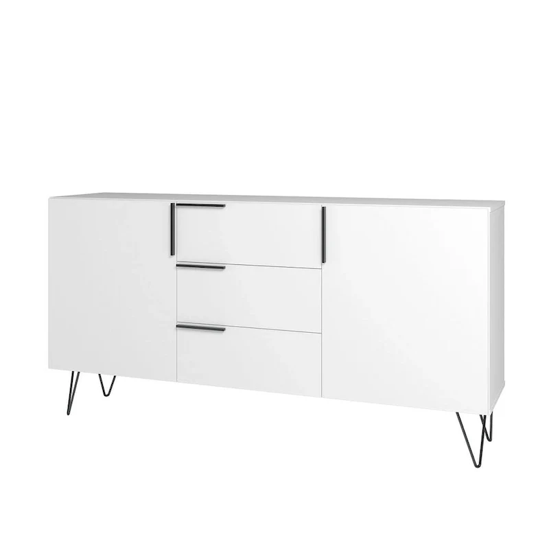 Mid-Century Sideboard with 4 Shelves and 3 Drawers