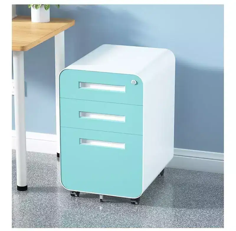 3 Drawer Mobile File Cabinet with Lock, Under Desk Metal Filing Cabinet for Home Office, Under Desk Storage