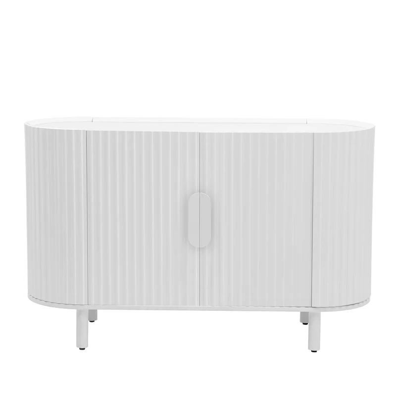 Curved Design Light Luxury Sideboard with Adjustable Shelves