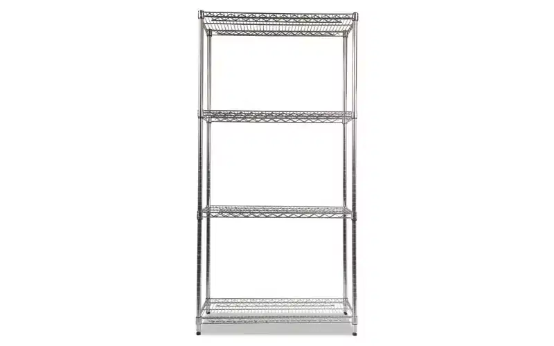 Alera NSF Certified Industrial Four-Shelf Wire Shelving Kit, 36w x 18d x 72h, Silver