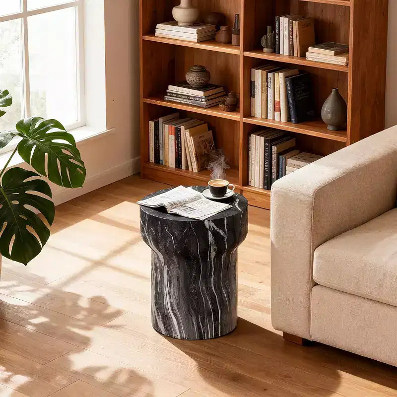GDFStudio Paula Modern Indoor/Outdoor Lightweight Concrete End Table