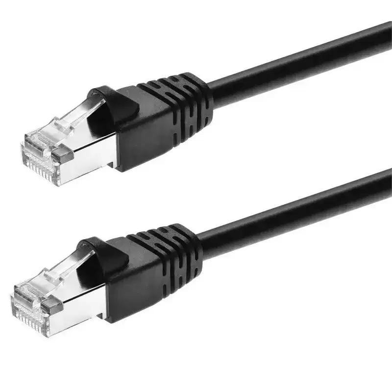 Monoprice Cat6A Ethernet Patch Cable - 100 Feet - Black | Network Internet Cord - RJ45, 550Mhz, STP, Pure Bare Copper Wire, 10G, 26AWG