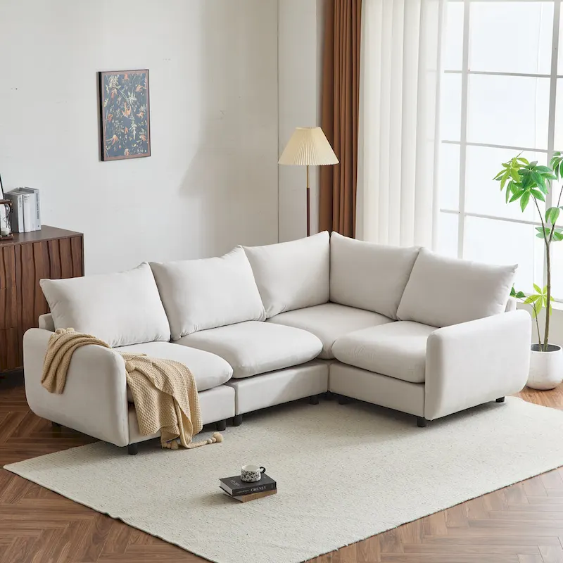 Christopher Knight Home - Evelyn Modern Modular Upholstery L-Shaped Sectional Sofa