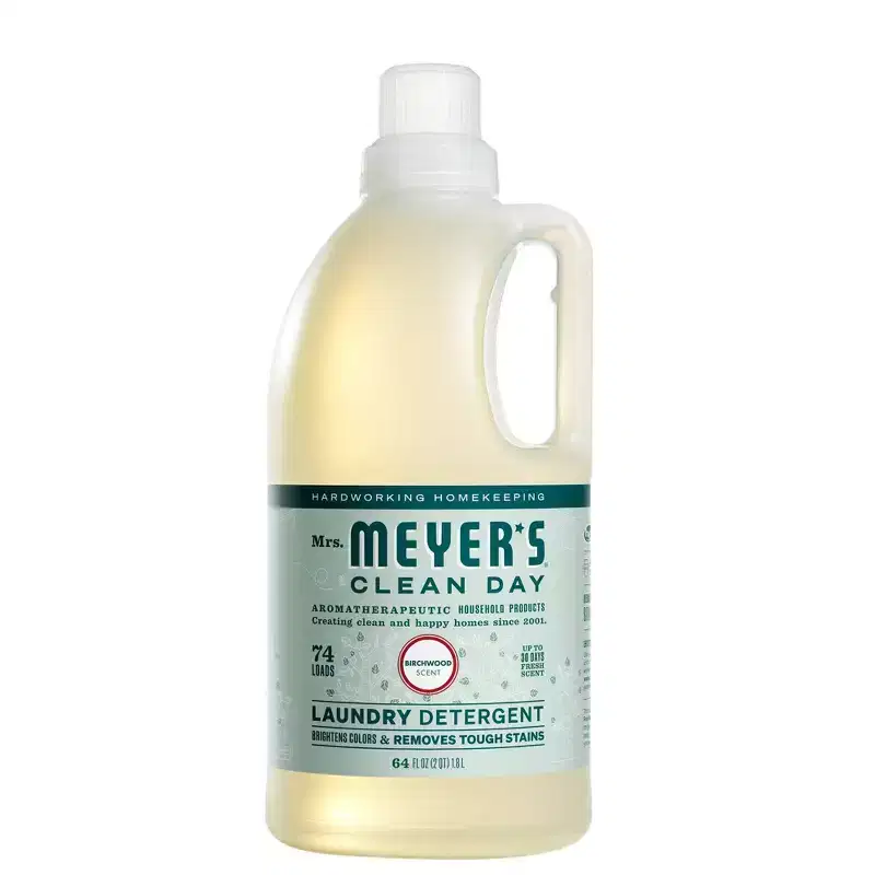 Mrs. Meyer's Clean Day Laundry Detergent 74 Loads - Birchwood - 64 fl oz: 64 Uses, Dye-Free, Paraben-Free, Plastic Jug