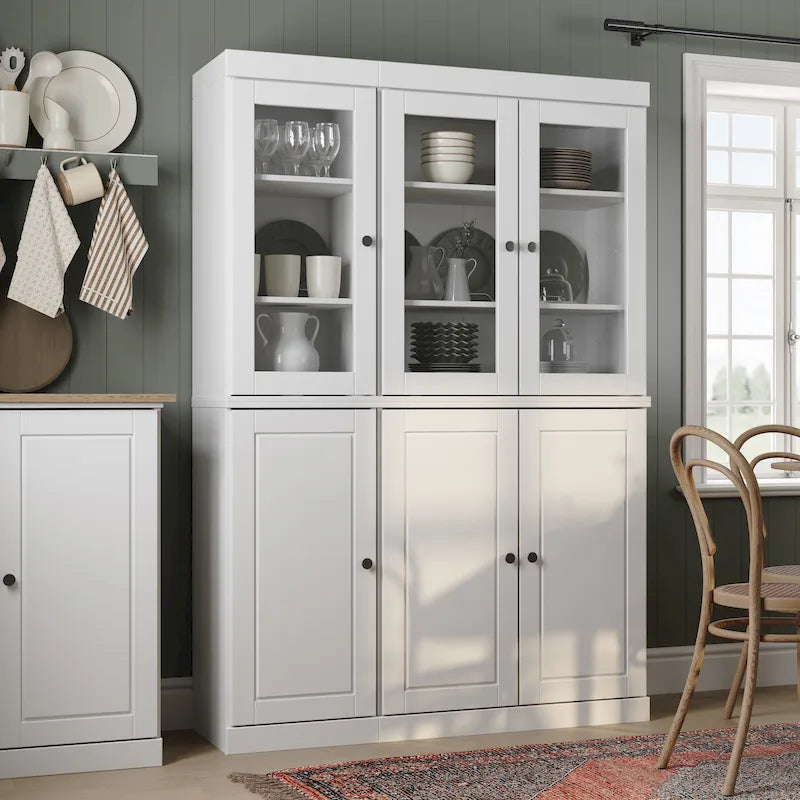 Palace Imports 100% Solid Wood 48.5 China Pantry Cabinet with Solid or Clear Glass Doors and Adjustable Shelves - 48.5 x 71.5