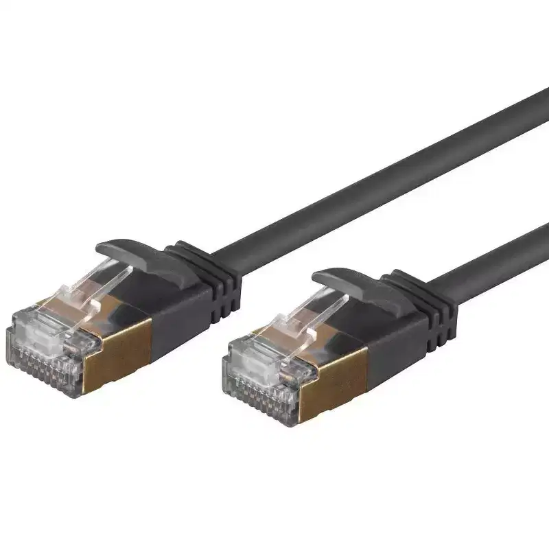 Monoprice SlimRun Cat6A Ethernet Patch Cable - Network Internet Cord - RJ45, Stranded, STP, Pure Bare Copper Wire, 36AWG, 10ft, Black
