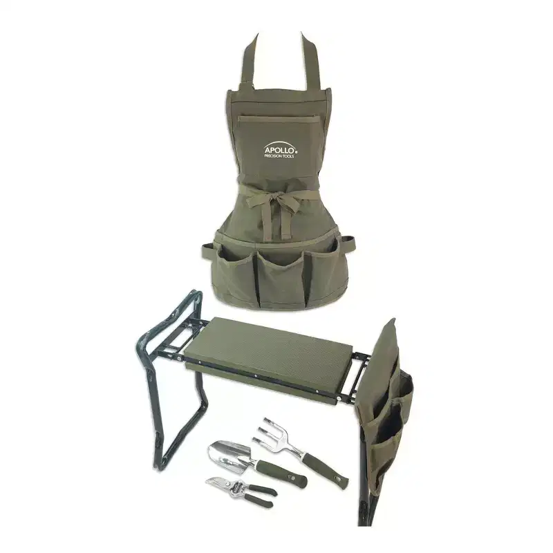 Apollo Tools 6pc Garden Tool Set DT3798: Rust-Resistant Gardening Tools & Gifts, Olive Green, Lifetime Warranty