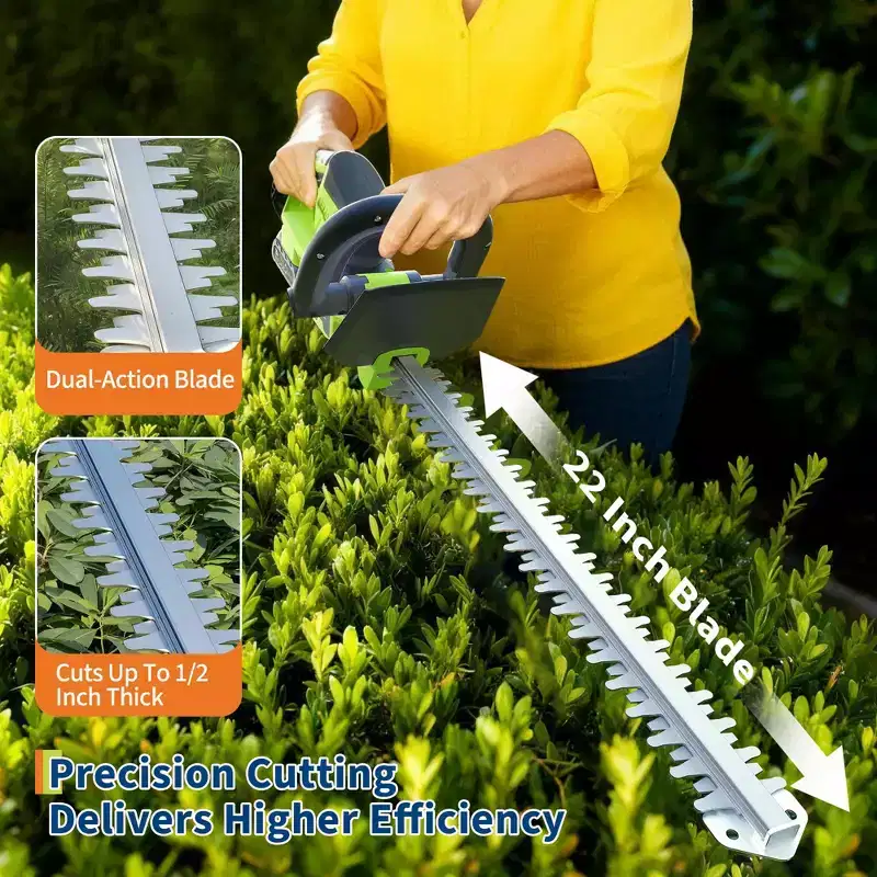 22-Inch Lightweight Hedge Trimmer, ABS & Metal Body for Effortless Trimming of Hedges, Shrubs and Bushes