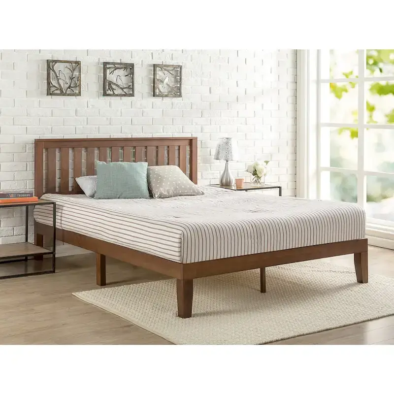Antique Espresso Solid Wood Platform Bed