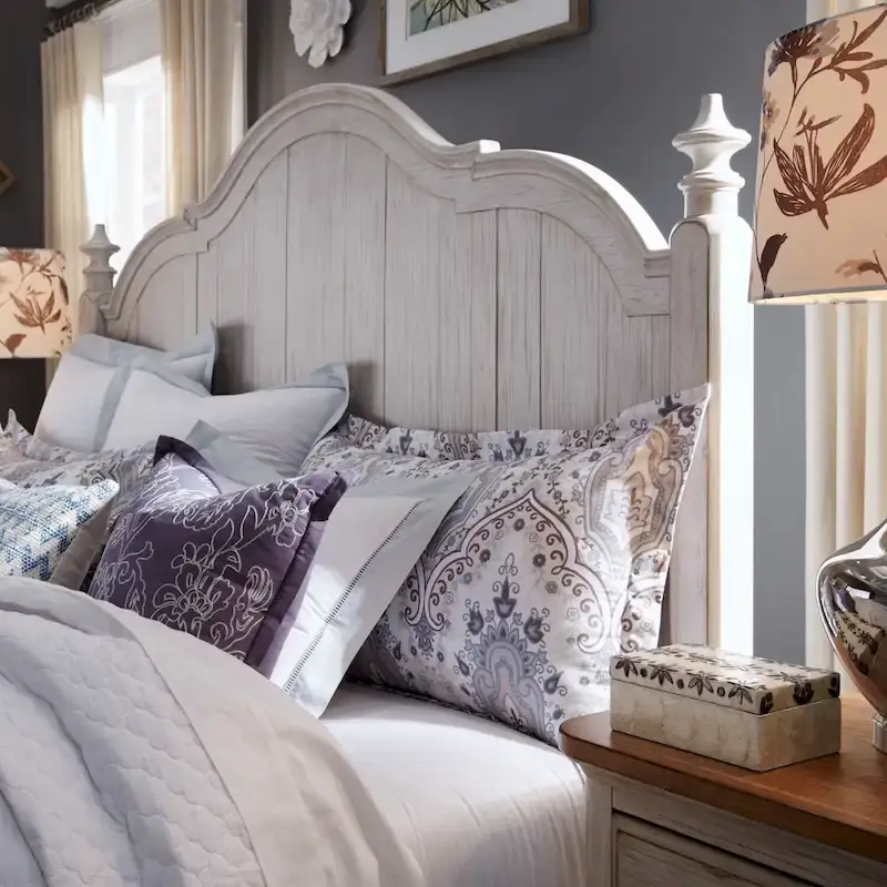 Antique White Queen Poster Headboard