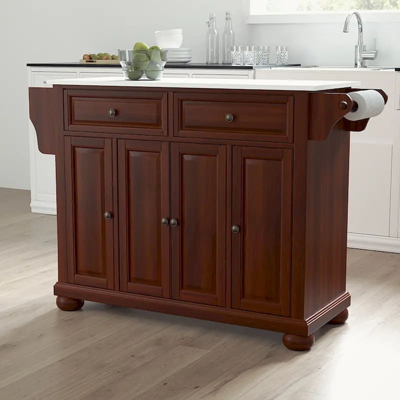 Granite Top Full Size Kitchen Island/Cart - 52 W x18 D x 34 H