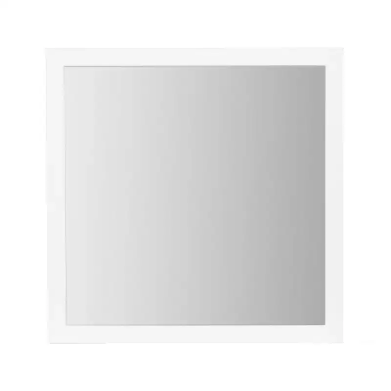 HomeRoots 40 White Wood Square Dresser Mount Framed Mirror