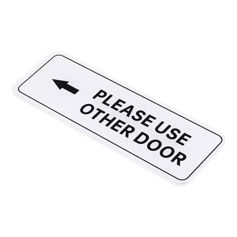 Unique Bargains Acrylic Self-Adhesive Decor Home Hotel Please Use Other Door Left Arrow Sign