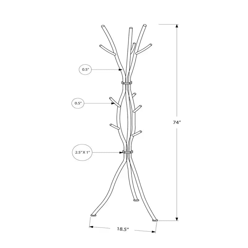 74 Metal Tree Branch Coat Rack 11 Hooks Freestanding Hall Tree