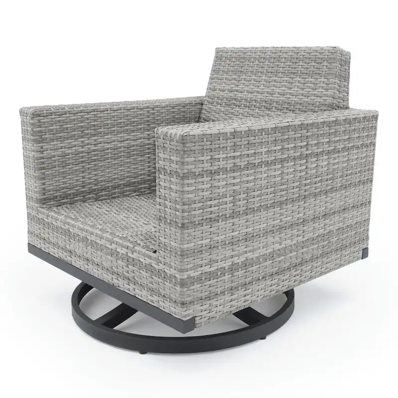 Milo Grey 2 Piece Aluminum Outdoor Patio Club Chairs