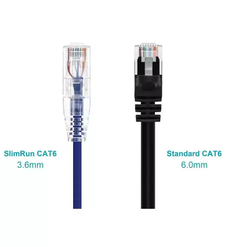 Monoprice Cat6 Ethernet Patch Cable - 7 Feet - Purple | Snagless RJ45 Stranded 550MHz UTP CMR Riser Rated Pure Bare Copper Wire 28AWG - SlimRun Series