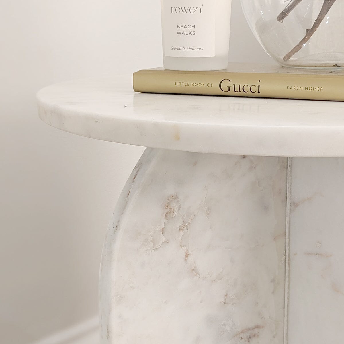 White Marble Side Table