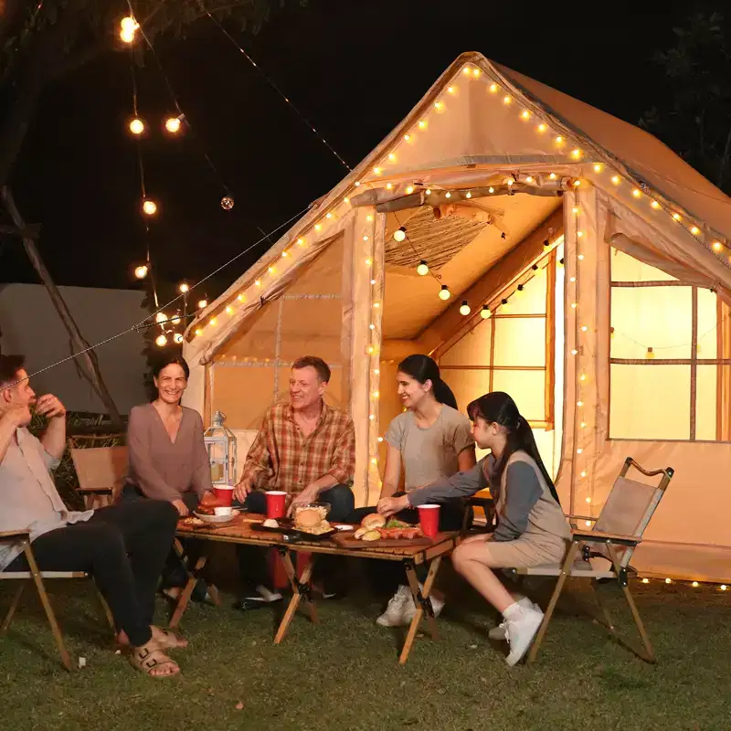 Inflatable Camping Tent 6 Person with Awning and Skylight Quick Setup Waterproof Family Tent Lightweight Portable for Outdoor Adventures