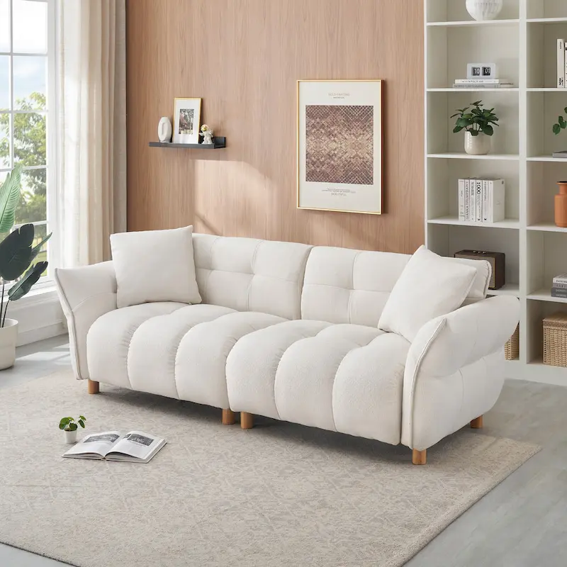 Teddy Upholstered 3-seater Sofa with Matching Pillows