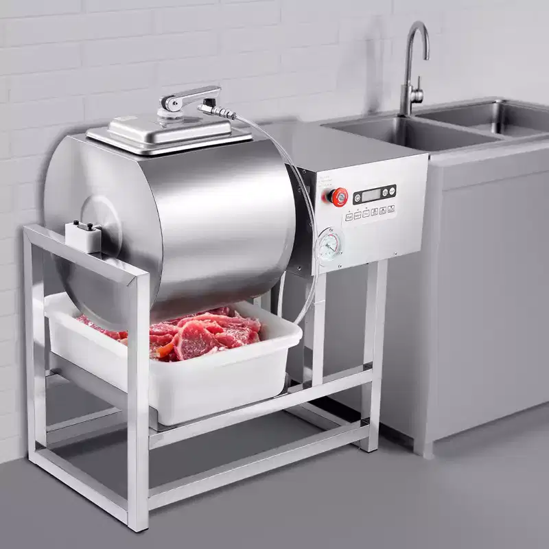 VEVOR Commercial Meat Tumbler Marinator, 40L Vacuum Tumbler Marinating Machine with Bidirectional Rotation and 3-Speed, Silver
