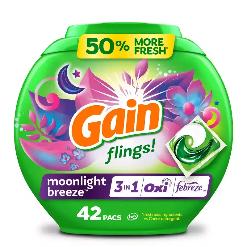 Gain flings! Moonlight Breeze HE Deep Cleaning Concentrated Laundry Detergent Pods