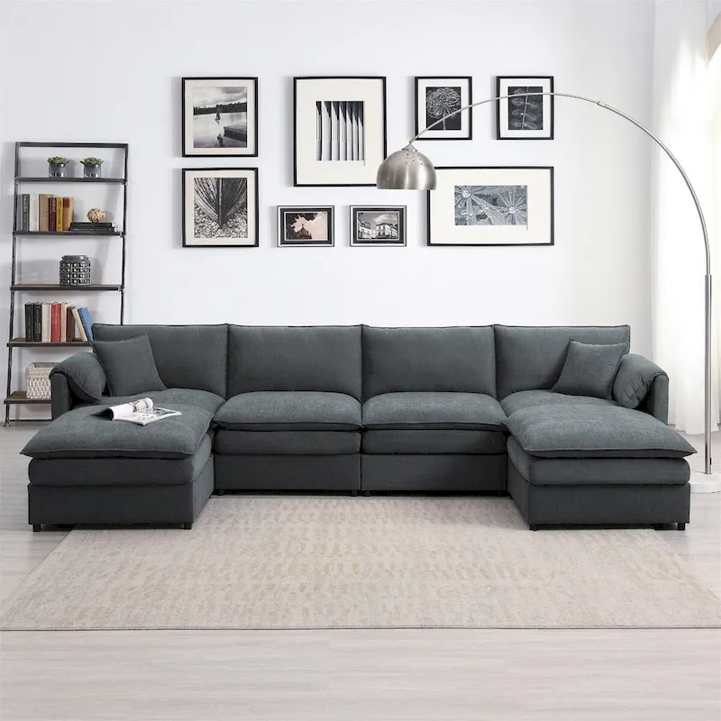134*66 Chenille Modular Sectional Sofa