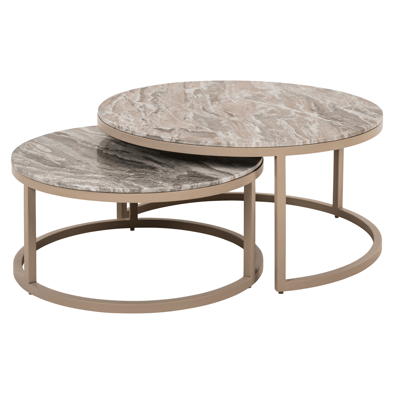 Taupe & Marble Topped Nested Coffee Tables