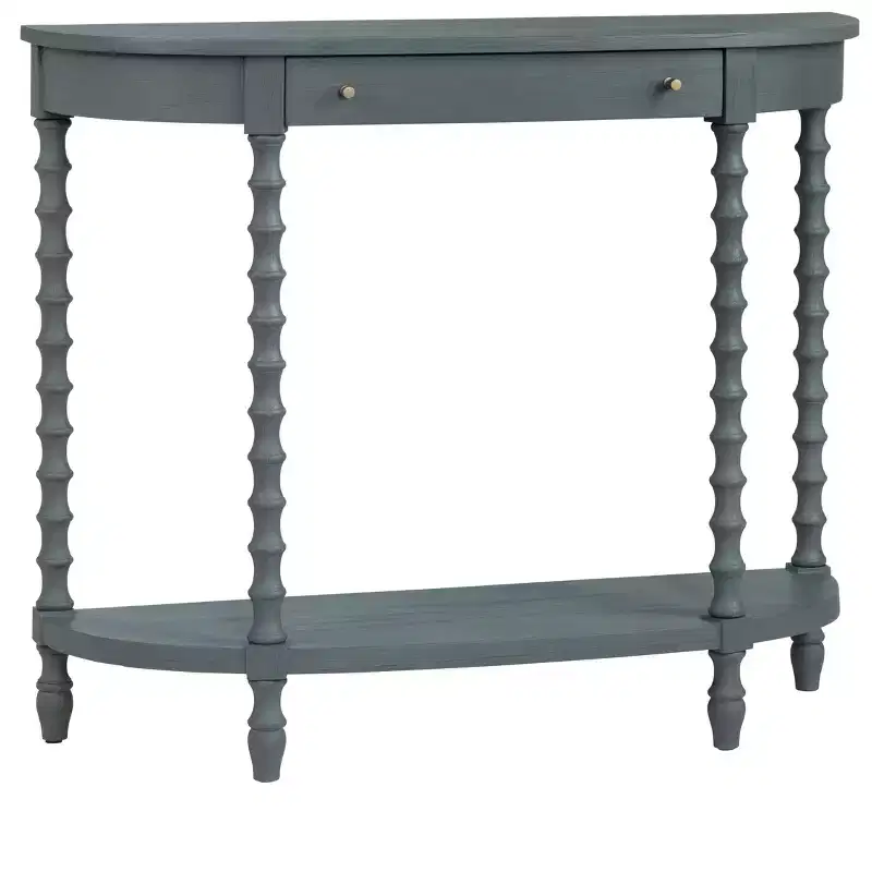 Crestview Collection 40 in. Gray Solid Wood 1 Drawer Accent_Console_Sofa Table