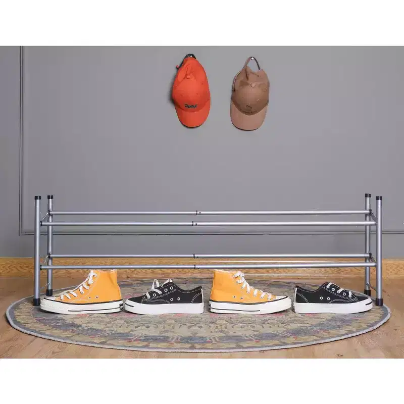 J&V TEXTILES Expandable Shoe Rack, Stackable Shoe Rack for Closet, Small Shoe Rack Organizer for Entryway, Adjustable Shoe Rack for Garage