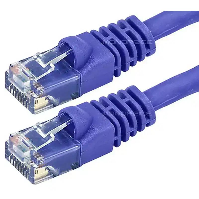 Monoprice Cat6 Ethernet Patch Cable - 10 Feet - Purple | Network Internet Cord - RJ45, Stranded, 550Mhz, UTP, Pure Bare Copper Wire, 24AWG