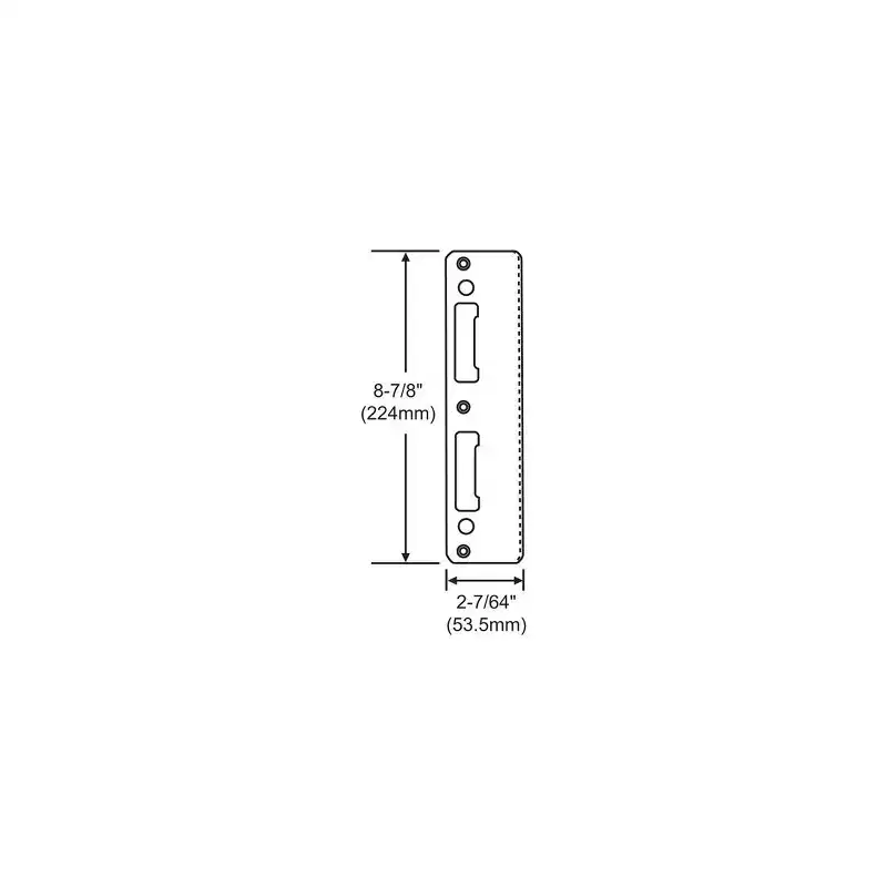 Brixwell Latch And Deadbolt Strike, Steel Material, 8-7/8 Length, Stainless Brass Finish