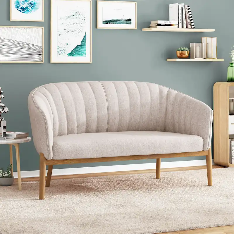 Galena Mid-century Modern Glam Loveseat by Christopher Knight Home