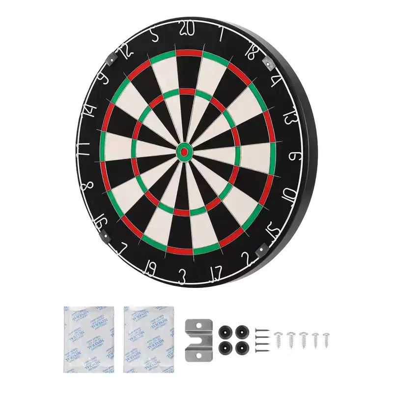 VEVOR Dart Board, High-Grade Self-Healing Sisal Fiber Dartboard with Staple-Free Bullseye, Blade Wire & Rotating Number Ring, Multicolor