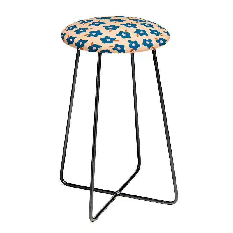 Maritza Lisa Wonky Spring Flowers Counter Height Barstool - Deny Designs