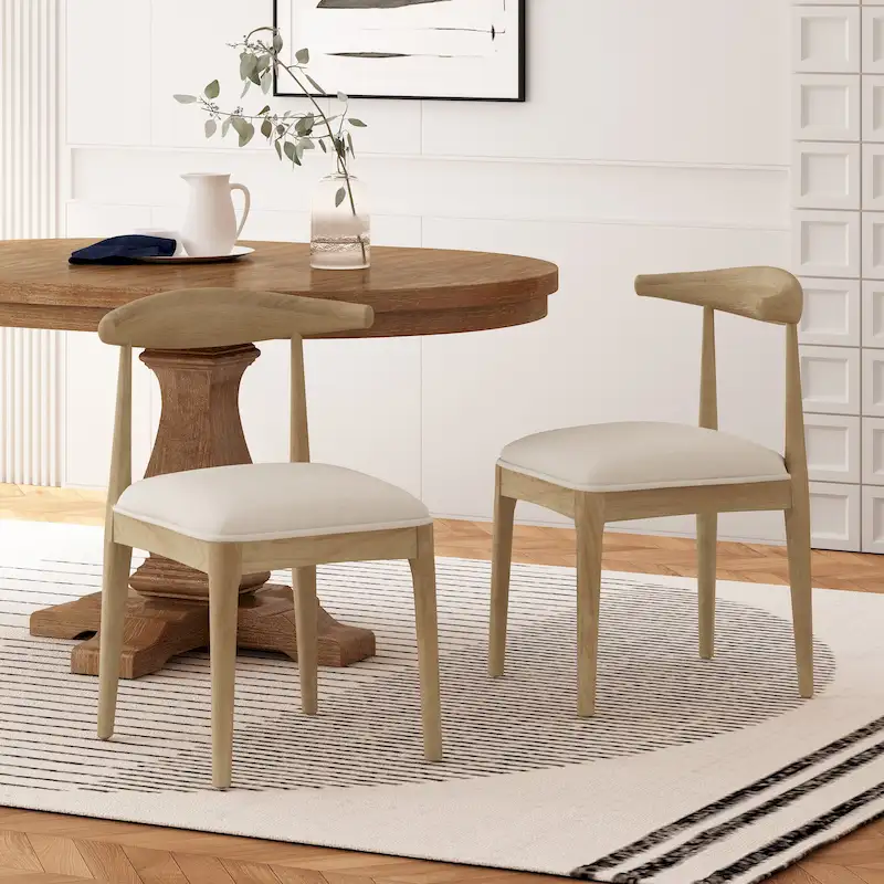 Cortina Fabric and Rubberwood Dining Chairs (Set of 2) by Christopher Knight Home