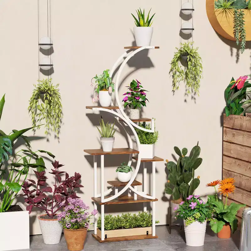 Plant Stand Indoor, 8 Tier 62 S-Shaped Plant Shelf, Corner Plant Rack for Multiple Plants