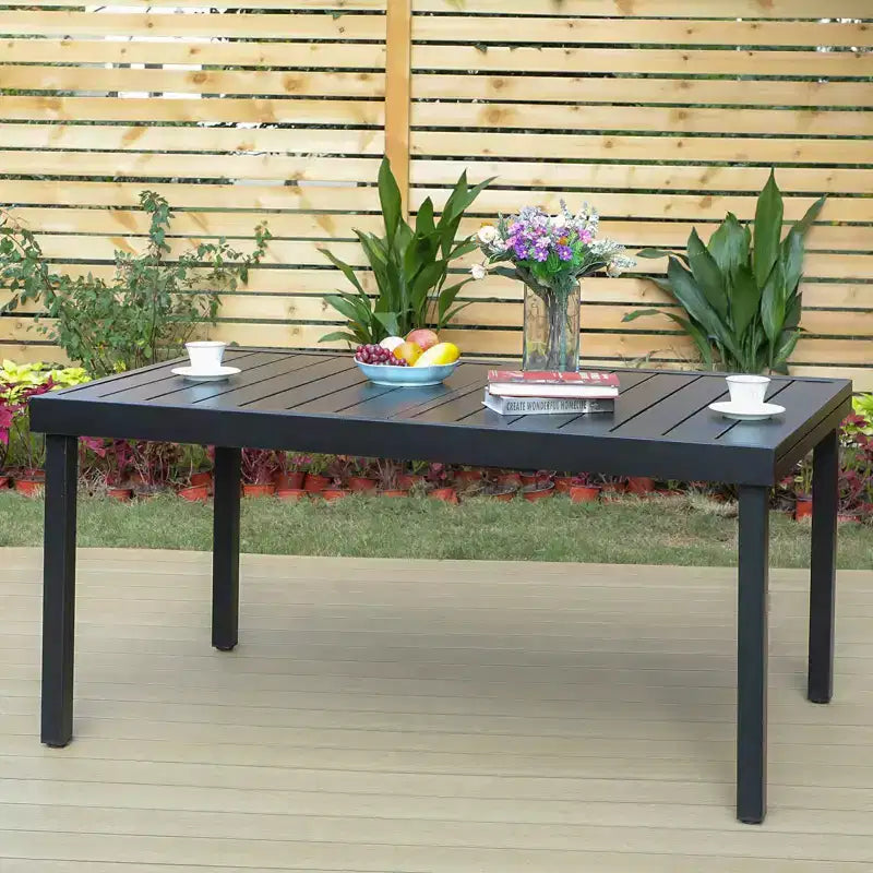 7pc Outdoor Dining Set with Swivel Chairs & Cushions & Expandable Table - Captiva Designs: Weather-Resistant, Steel Frame