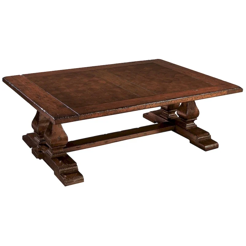 Brown Rectangular Outdoor Dining Table for 6-8 People with Umbrella Hole
