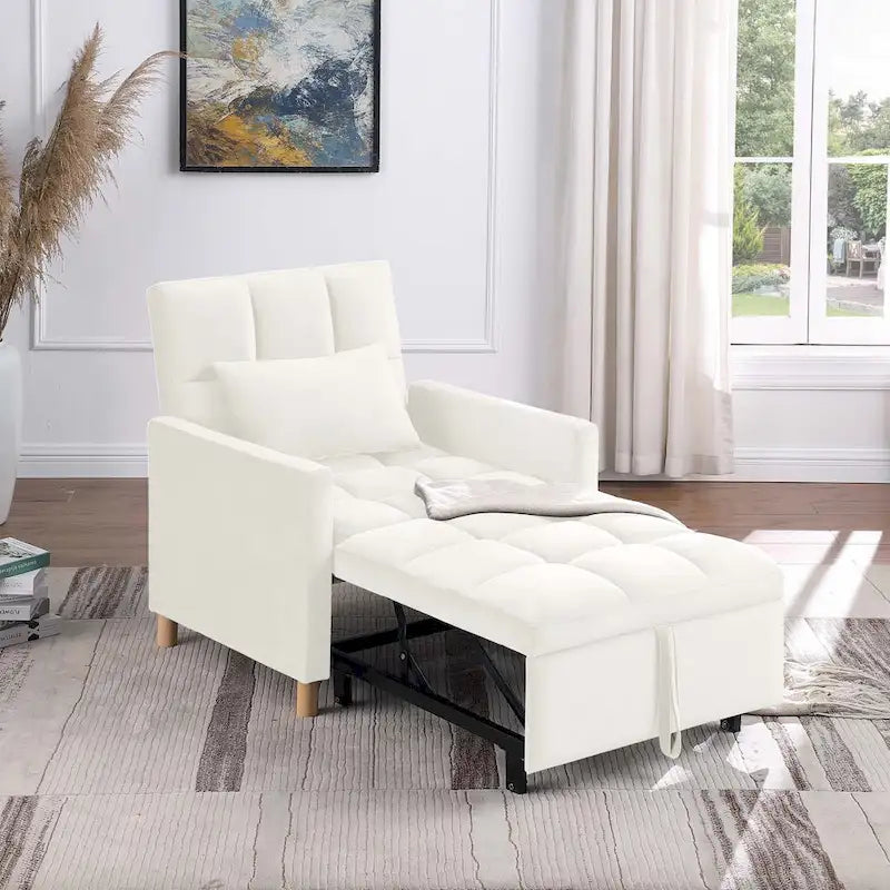 Aukfa Sleeper Chair Bed Convertible Single Sofa Chair with Pillow
