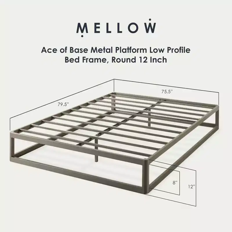 Mellow Ace of Base Metal Platform Low Profile Bed Frame