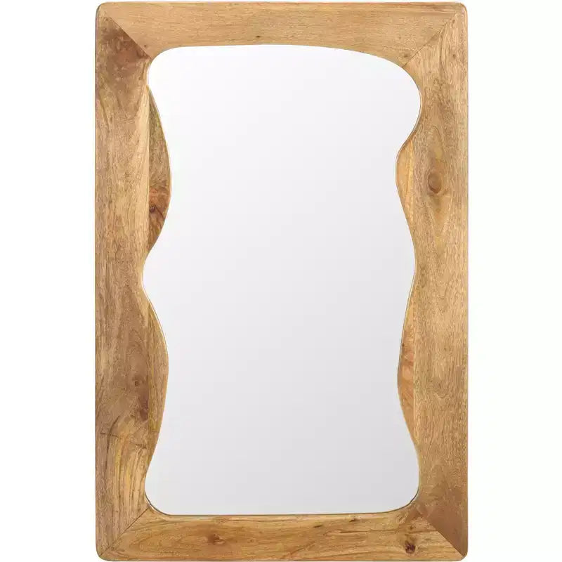 Wall Mirror 24 x 36, Natural Mango Wood Frame, Handcrafted Decorative Mirror