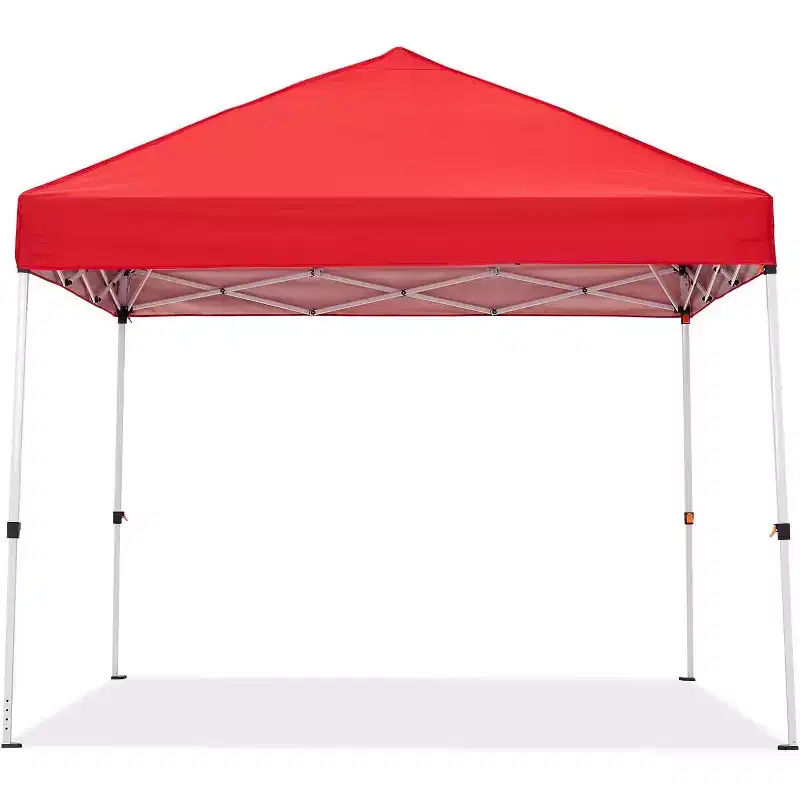Acekool 8x8 Pop Up Canopy, Waterproof Beach Tent with One Push Setup, UV Sun Shelter, Wheeled Bag, 3 Heights for Outdoor, Party, Red