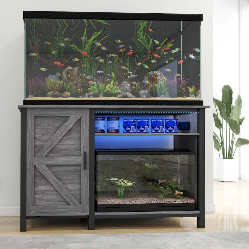 52-Inch Aquarium Stand for 55�C75 Gallon Fish Tanks with RGB Light Strip