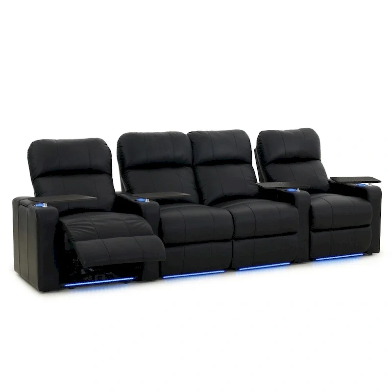 Octane Turbo XL700 Power Leather Home Theater Seating Set (Row of 4)