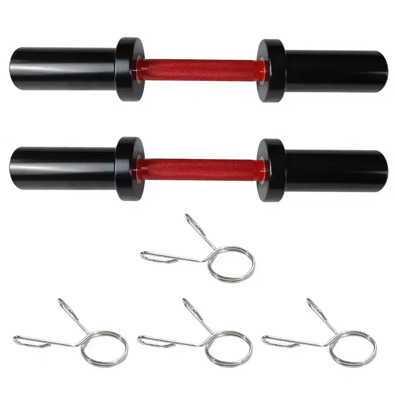 2PCS 16 Dumbbell Handle, Steel Loadable Dumbbell Bars with Rotating Sleeves & 4 Spring Collars, 100LB Capacity Dumbbell Bar, Fits 2 Weight Plates