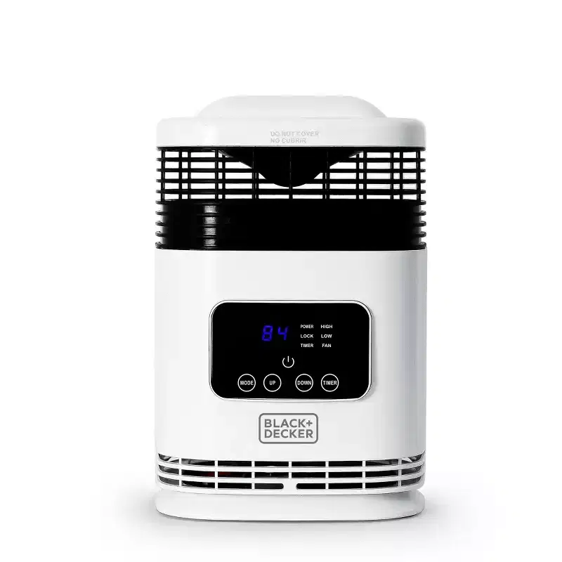 BLACK+DECKER 360-Degree Surround Heater and Fan Combo with Remote, For Office & Home, 2 Heat & Fan Only Settings, Adjustable Thermostat, BH1607, White