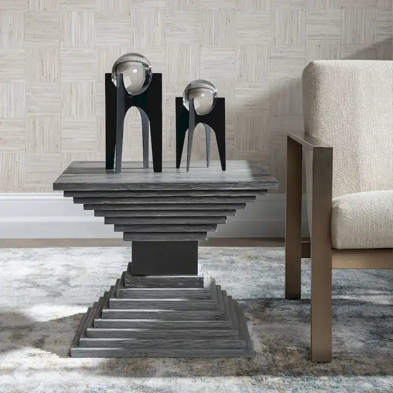 Wooden Geometric Accent Table - 22 W X 18 H X 22 D (in)
