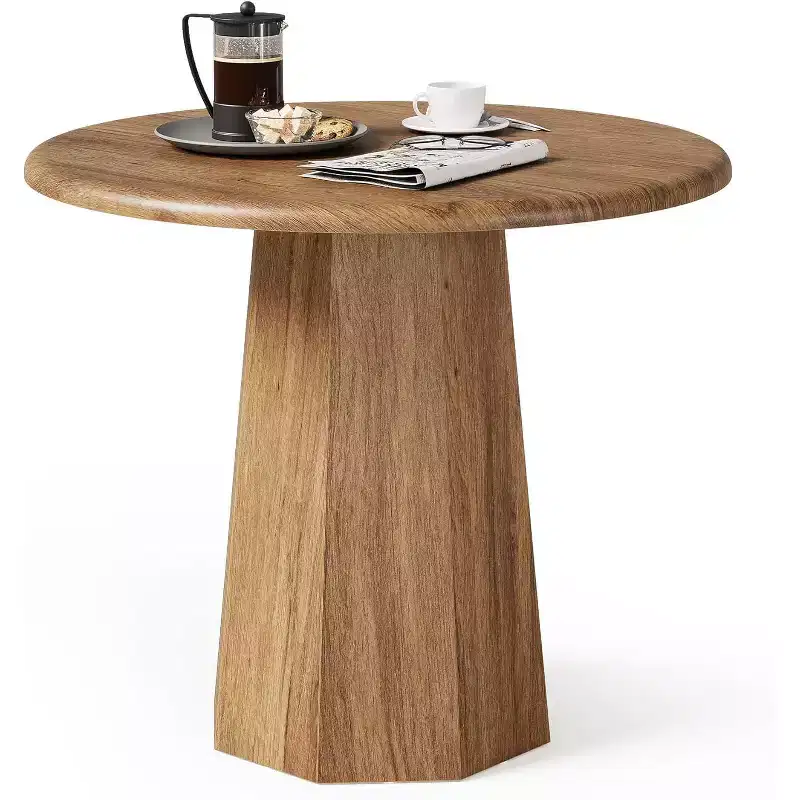 Lantine 31.5 Round Dining Table for 4, Wood Small Kitchen Dinner Table for Dining Room, Apartments, Office, Living Room, Restaurants