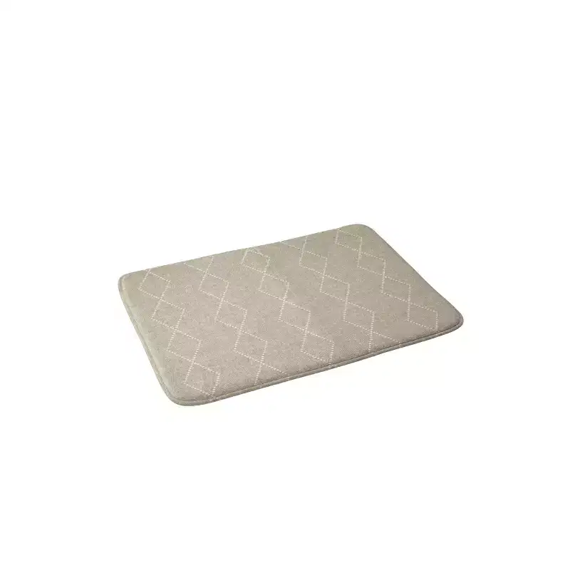 Little Arrow Design Co Geometric Boho Diamonds Memory Foam Bath Rug Brown - Deny Designs: Microfiber, Low Pile, 1'9"x2'10"